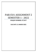 PAR1501 ASSIGNMENT 2 SEMESTER 1 - 2022 (872057)