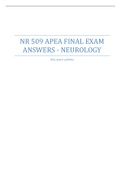 NR 509 APEA Final Exam Answers - Neurology