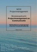 NCOI geslaagde moduleopdracht Projectmanagement en Communicatie - Probleem: Projectgroep communiceert niet optimaal - Geslaagd Maart 2022 - Cijfer 8.5 met feedback