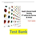 Neeb's Mental Health Nursing 5th Edition by Linda M. Gorman, and Robynn Anwar TEST BANK, Al chapters covered