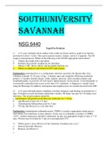 SouthUniversity Savannah  NSG 6440(predictor)exam questions and answers