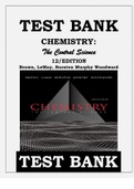 CHEMISTRY: The Central Science 12TH EDITION Brown, LeMay, Bursten Murphy Woodward TEST BANK ISBN-978-0321696724 This is a Test Bank (Study Questions & Complete Answers for all chapters of the book) to help you study for your Tests. Test banks can give you