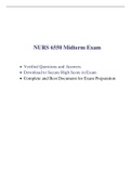 NURS 6550 Midterm Exam (100 Q & A, Latest-2022) / NURS 6550N Midterm Exam / NURS6550 Midterm Exam / NURS6550N Midterm Exam |Verified Q & A, Complete Document for EXAM|
