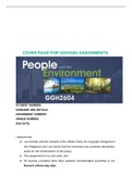 Essay GGH2604 - People And The Environment 