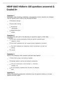 NRNP 6665 Midterm 100 questions answered & Graded A+