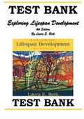 EXPLORING LIFESPAN DEVELOPMENT, 4TH EDITION LAURA E. BERK TEST BANK  ISBN- 978-0134419701  This is a Test Bank (Study Questions & Complete Answers) to help you study for your Tests. Test banks can give you the tools you need to help you study better