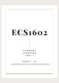 Understanding Microeconomics  ECS1601 - SUMMARY CHAPTER 1 - 2