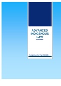 Assignment 2 SOLUTIONS FULLY REFERENCED (Semester 1 - 2022) - Advanced Indigenous Law LCP4804