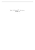 Lab Values ATI - Lecture notes 1 "Need to Know"