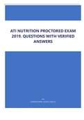 ATI NUTRITION PROCTORED EXAM 2019. QUESTIONS WITH VERIFIED ANSWERS