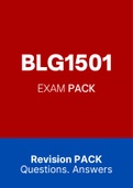 BLG1501 - EXAM PACK (Questions and Answers)(+Study Notes)
