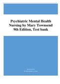 Psychiatric Mental Health Nursing by Mary Townsend 9th Edition, Test bank