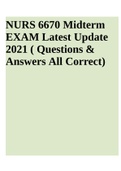 NURS 6670 Midterm EXAM Latest Update 2021 ( Questions & Answers All Correct)