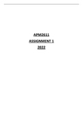APM2611 ASSIGNMENT 1 2022