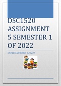 DSC1520 ASSIGNMENT 5  SEMESTER 1 OF 2022 [629227]