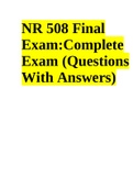 NR 508 Final Exam: Complete Exam (Questions With Answers)