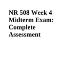 NR 508 Week 4 Midterm Exam: Complete Assessment