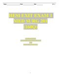 HESI EXIT EXAM 1 MED SURG 201 (160Q)     Will all Questions Correctly answered at the bottom  And  Answers with Rationale