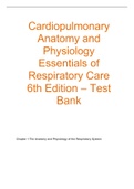TEST BANK 13 Cardiopulmonary Anatomy and Physiology Essentials of Respiratory Care 6th Edition - Test Bank