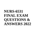NURS-6531 FINAL EXAM QUESTIONS & ANSWERS 2022