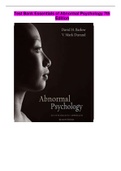 Test Bank Essentials of Abnormal Psychology 7th Edition