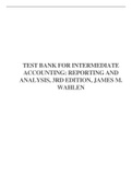 TEST BANK FOR INTERMEDIATE ACCOUNTING REPORTING AND ANALYSIS, 3RD EDITION, JAMES