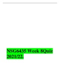NSG 6435 Week8 Quiz A/B with ALL the CORRECT answers Latest 2021/22.