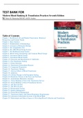 TEST BANK Modern Blood Banking & Transfusion Practices Seventh Edition by Denise M. Harmening Chapter 1-29|Complete Guide A+