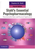 Test Bank for Stahls Essential Psychopharmacology: Neuroscientific Basis and Practical Applications 4th Edition
