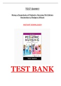 Test Bank For wongs essentials of pediatric nursing 11th edition hockenb/LATEST UPDATE/A+ GUIDEerry rodgers wilson