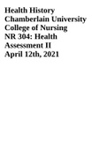 NR 304: Health Assessment II April 12th, 2021