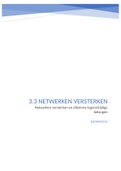 Uitwerking Netwerken versterken + dilemma tegenstrijdige belangen jaar 3 GGZ SW
