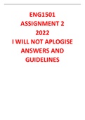 ENG1501 ASSIGNMENT 2 2022 ANSWERS AND GUIDELINES