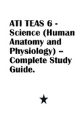 ATI TEAS 6 - Science (Human Anatomy and Physiology) – Complete Study Guide.
