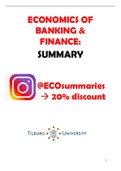 The Economics of Banking and Finance - Summary - Tilburg university - Economics