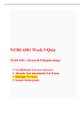 NURS 6501 Week 5 Quiz-(Latest 3 Versions), NURS 6501/ NURS 6501N Quiz 5, Advanced Pathophysiology