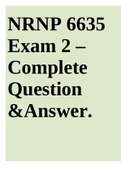 NRNP 6635 Exam 2 – Complete Question & Answer.