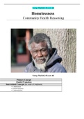 Exam (elaborations) Homelessness Community Health Reasoning George Mayfield a 68 years old . Solved