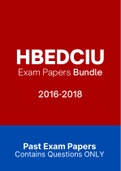 HBEDCIU - Previous Exam Papers (2016-2018)
