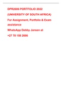 DPR2606 Exam Portfolio 2022 (University of South Africa)