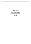 MAT1510 ASSIGNMENT 3 2022