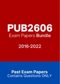 PUB2606 - Exam Revision Questions (2016-2022)