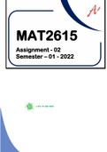 MAT2615 - ASSIGNMENT 02 SOLUTIONS (SEMESTER 01 - 2022)