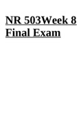 NR 503 Week 8 Final Exam