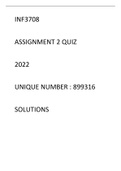 INF3708 Assignment 2 Quiz 2022 Unique Number 899316 Solutions 100% Guaranteed