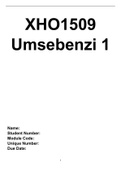 XHO1509 Assignment 1