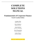 Solutions for Fundamentals of Corporate Finance 4th Canadian Edition by Berk