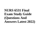 NURS6531 Final Exam 1 Questions With Answers 2021- 2022 & NURS 6531 Final Exam Study Guide