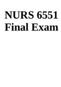 NURS 6551 Final Exam Latest 2022.