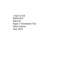 AQA GCSE BIOLOGY 8461/2F Paper 2 Foundation Tier Mark scheme June 2020.